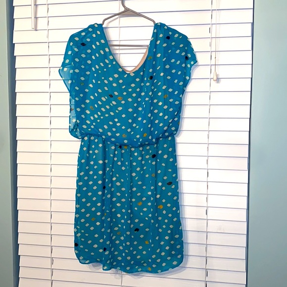 Green-Blue Spotted Lush Dress - Picture 2 of 3